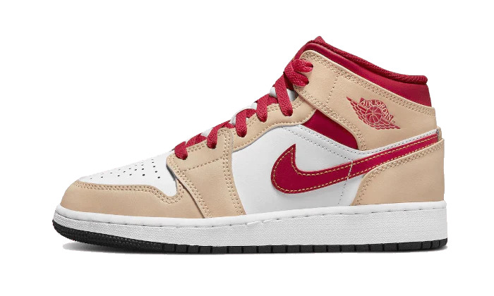 Air Jordan 1 Mid Light Curry Cardinal