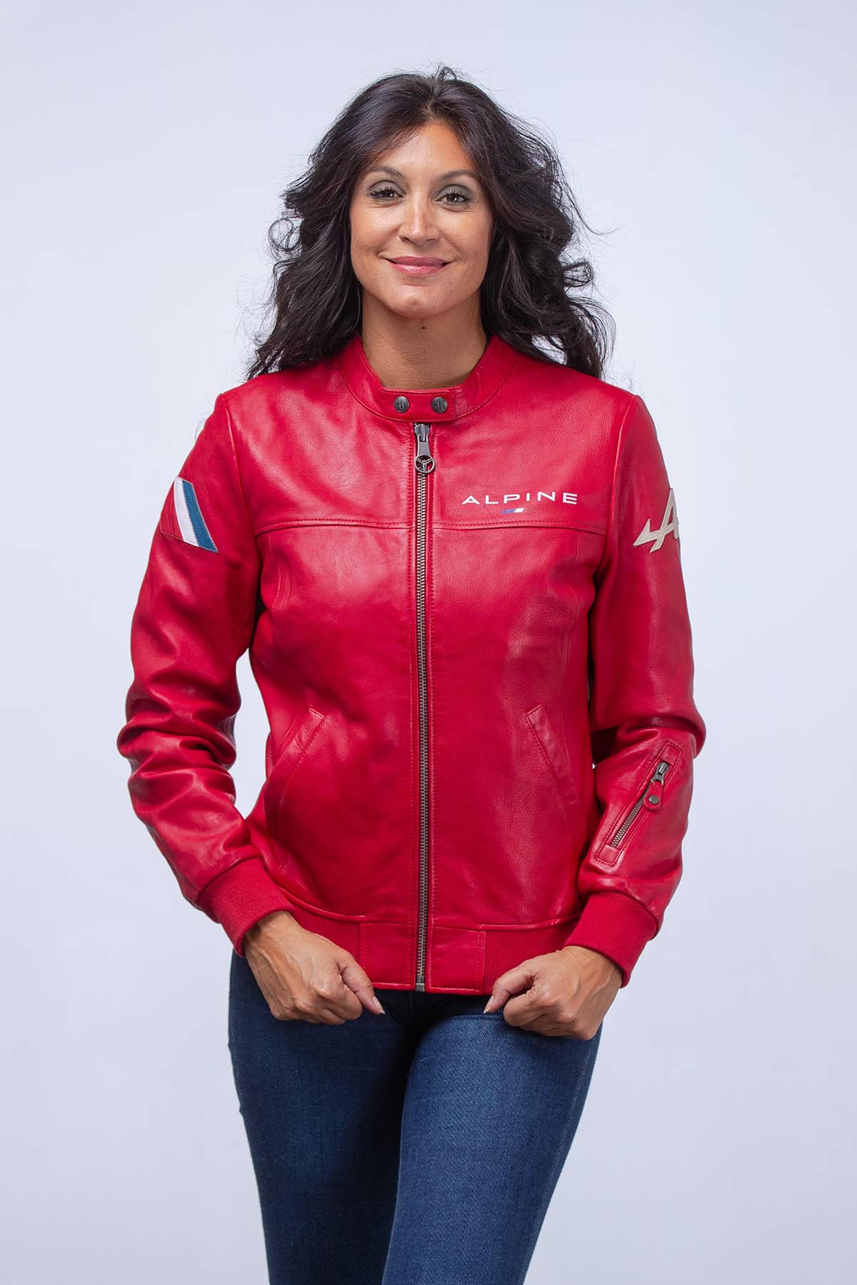 Blouson cuir Alpine femme Sophia Rouge
