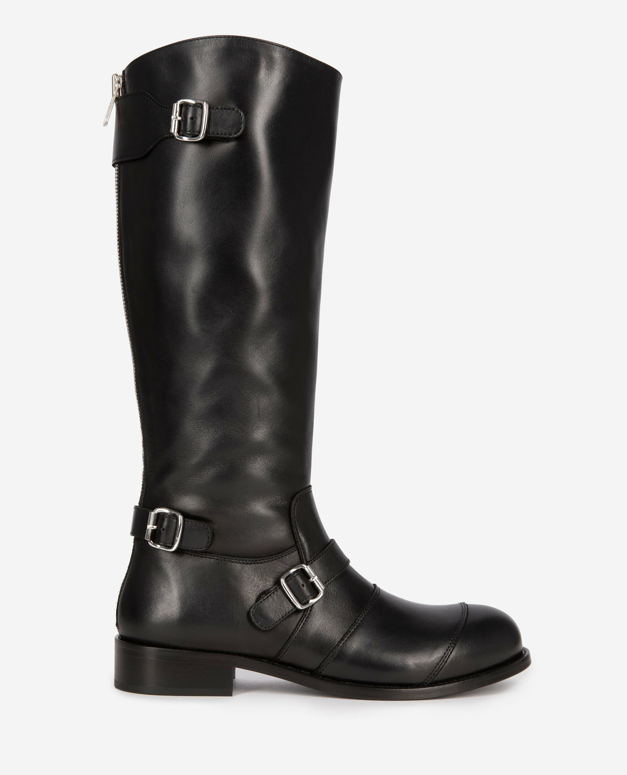 Bottes À Boucles En Cuir Noir