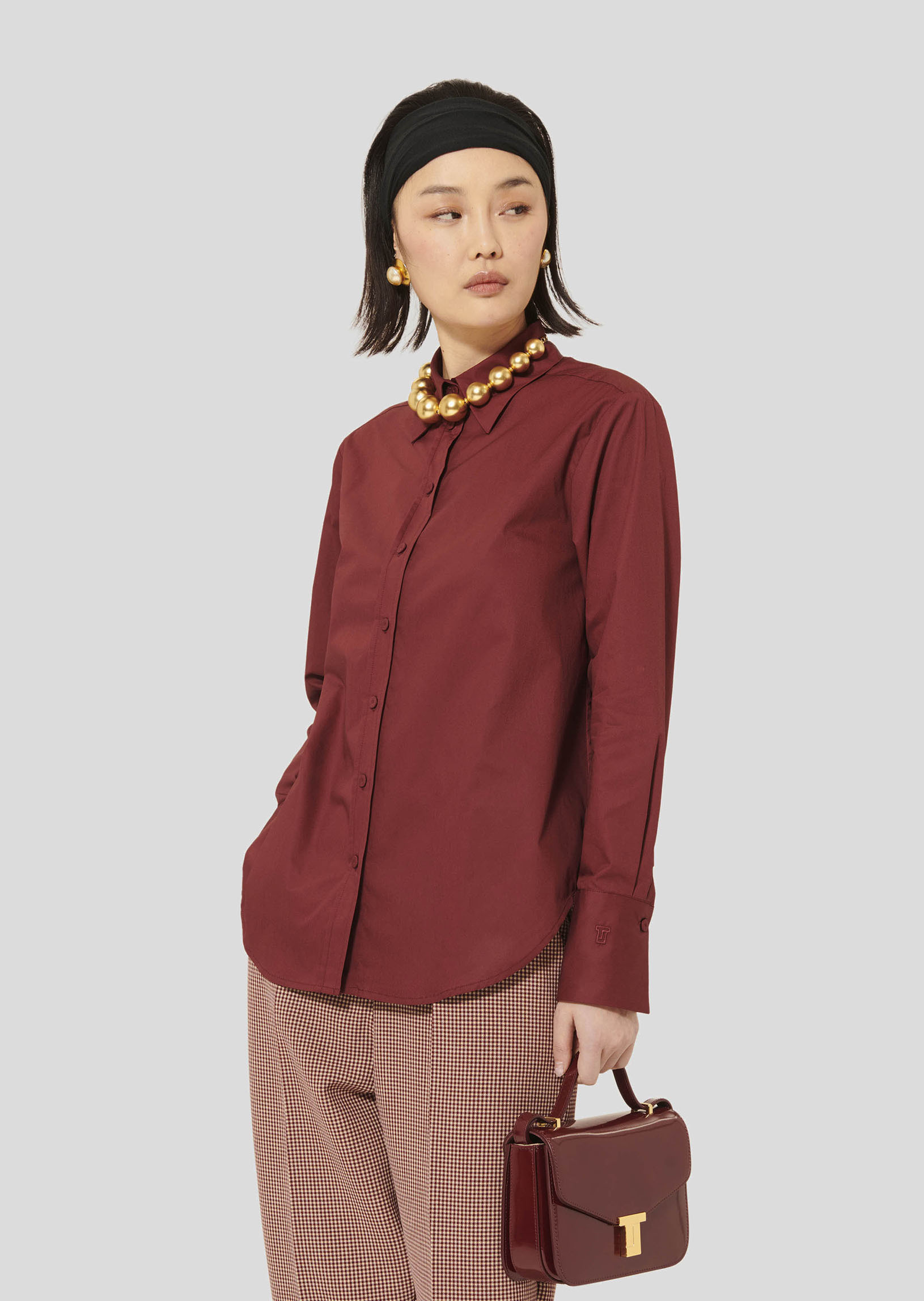 Chemise Clarisse-Bordeaux en Coton