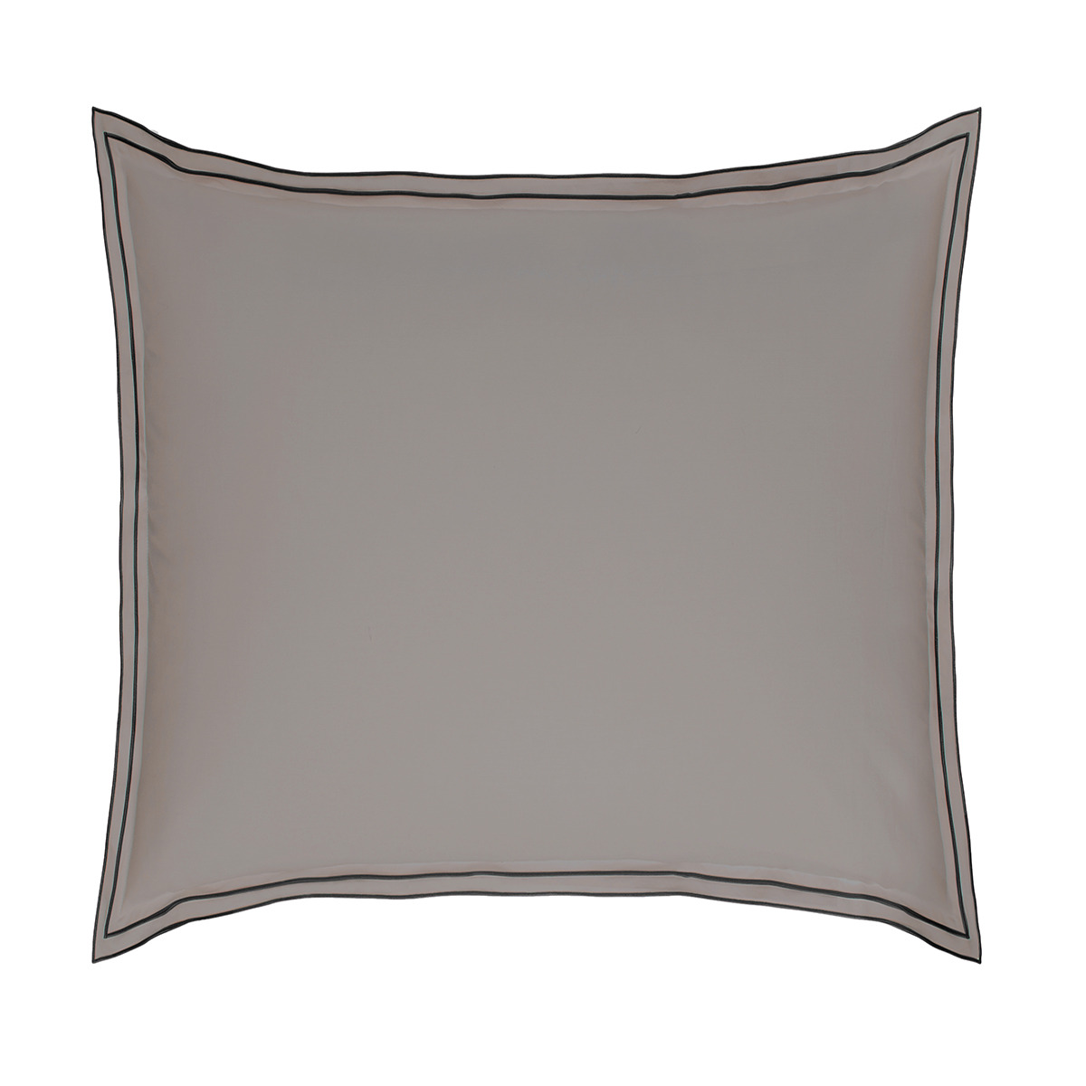 TAIE D'OREILLER | Pure White Percale Lavée - Cocoa - Finition Black