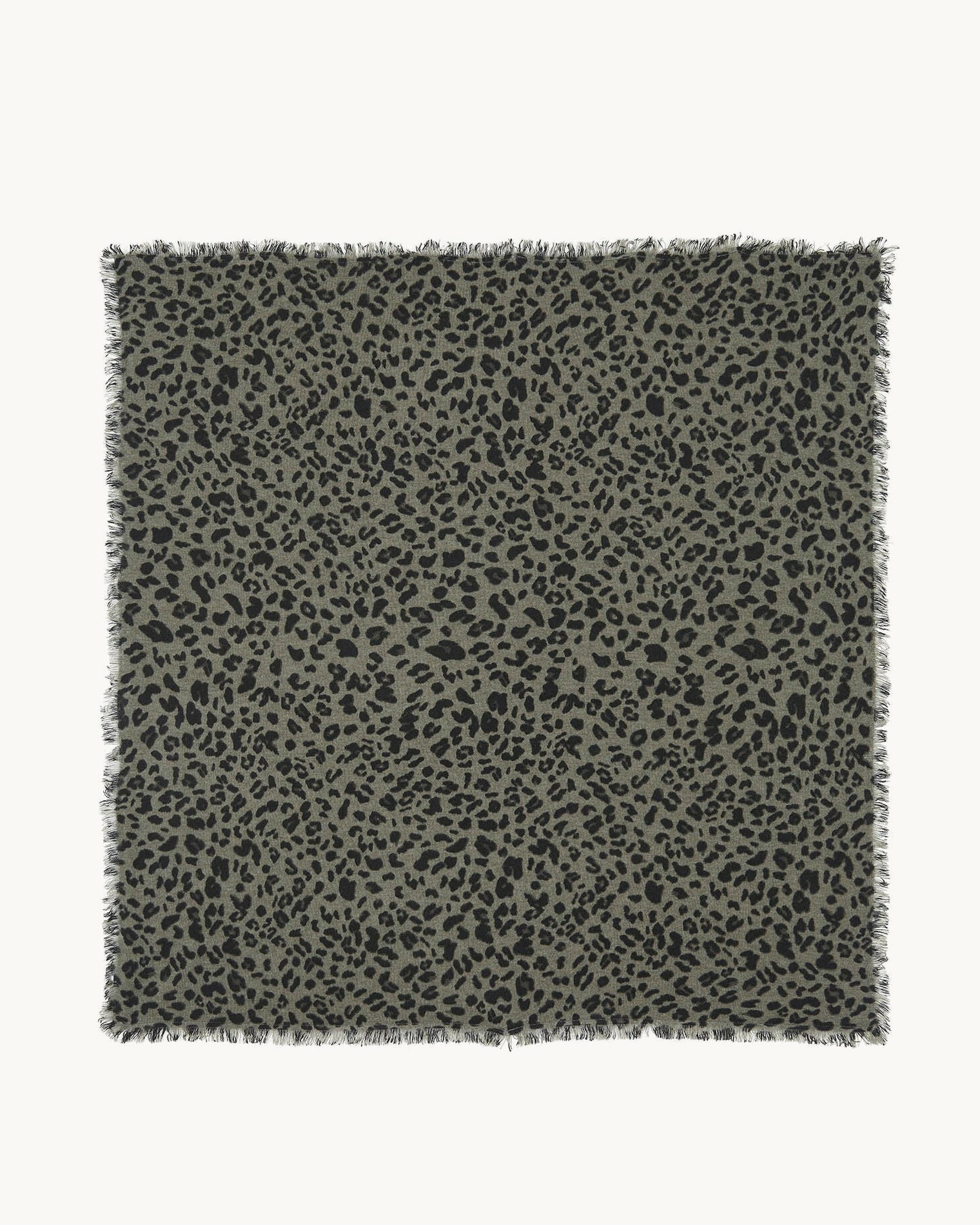 Grand Bandana Hachiko Leopard kaki chiné