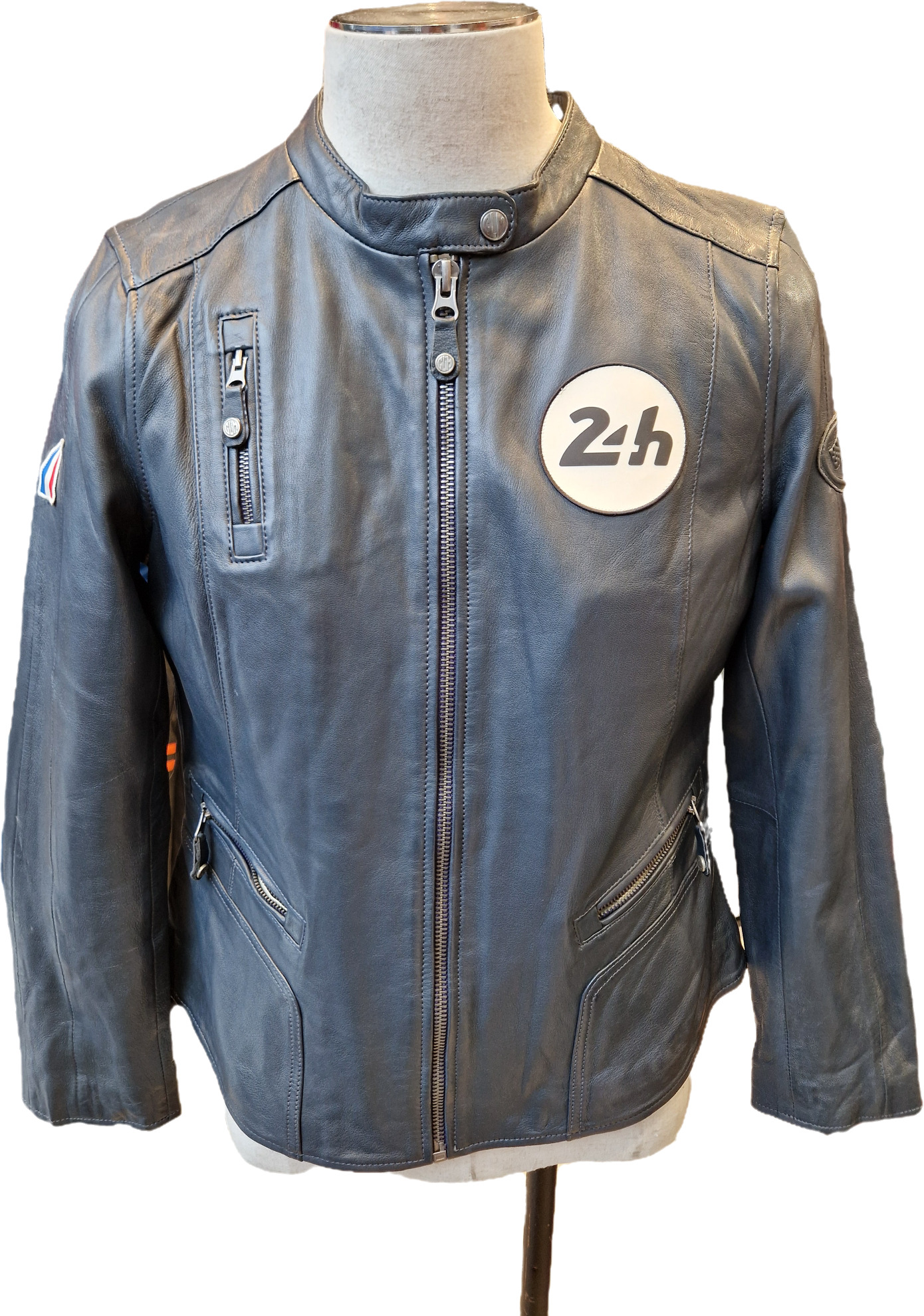 Blouson Cuir 24h Le Mans Femme Amanda navy