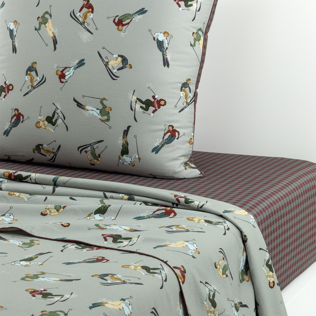 Olivier Desforges - Drap plat en satin de coton lavé gris, Hors Piste