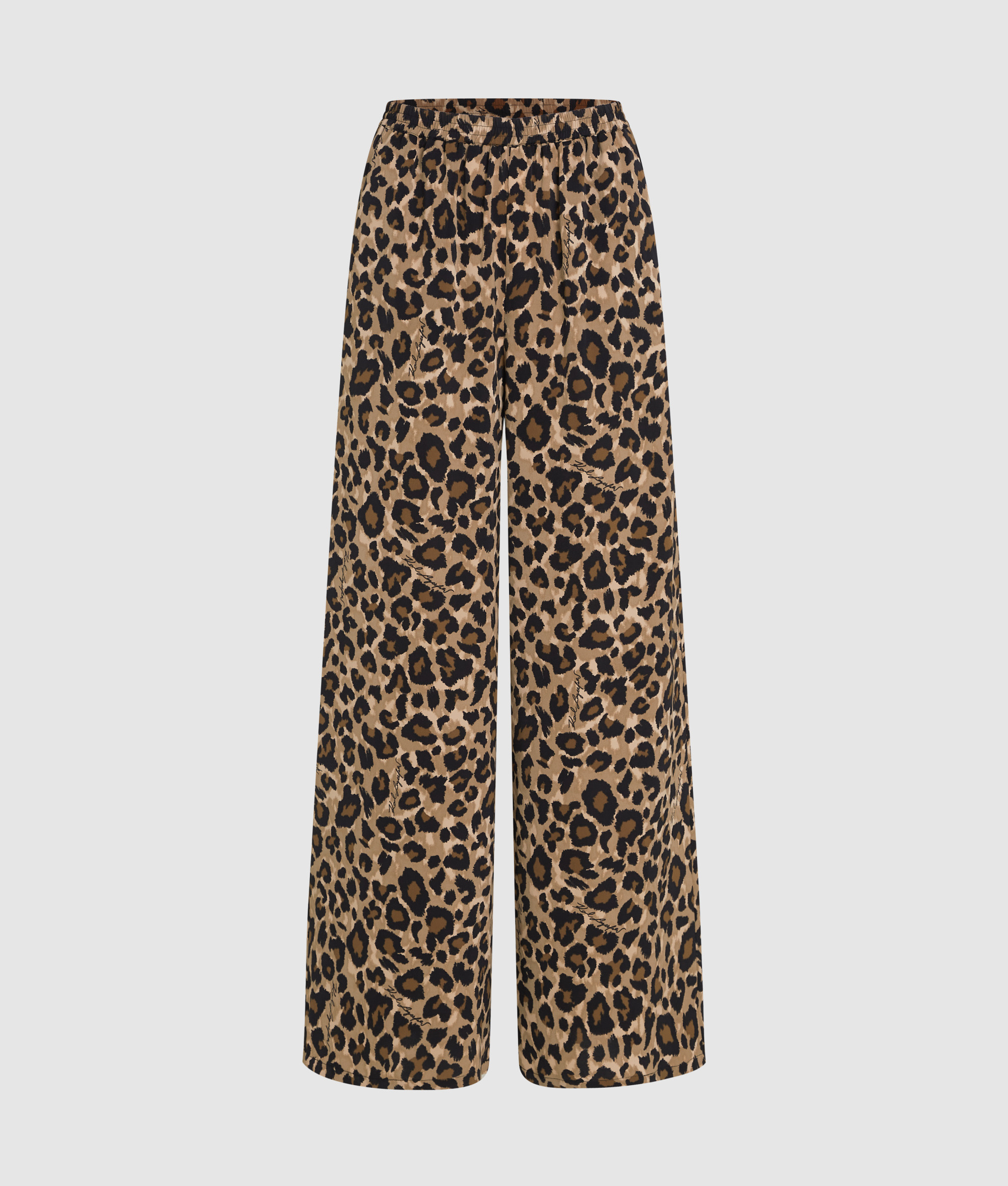 LEOPARD AOP WIDE LEG PANTS