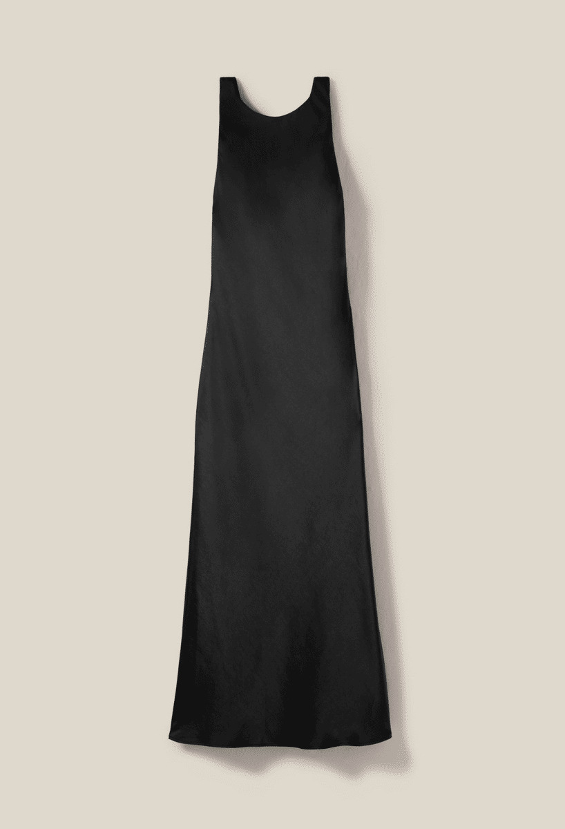 Robe longue satinée