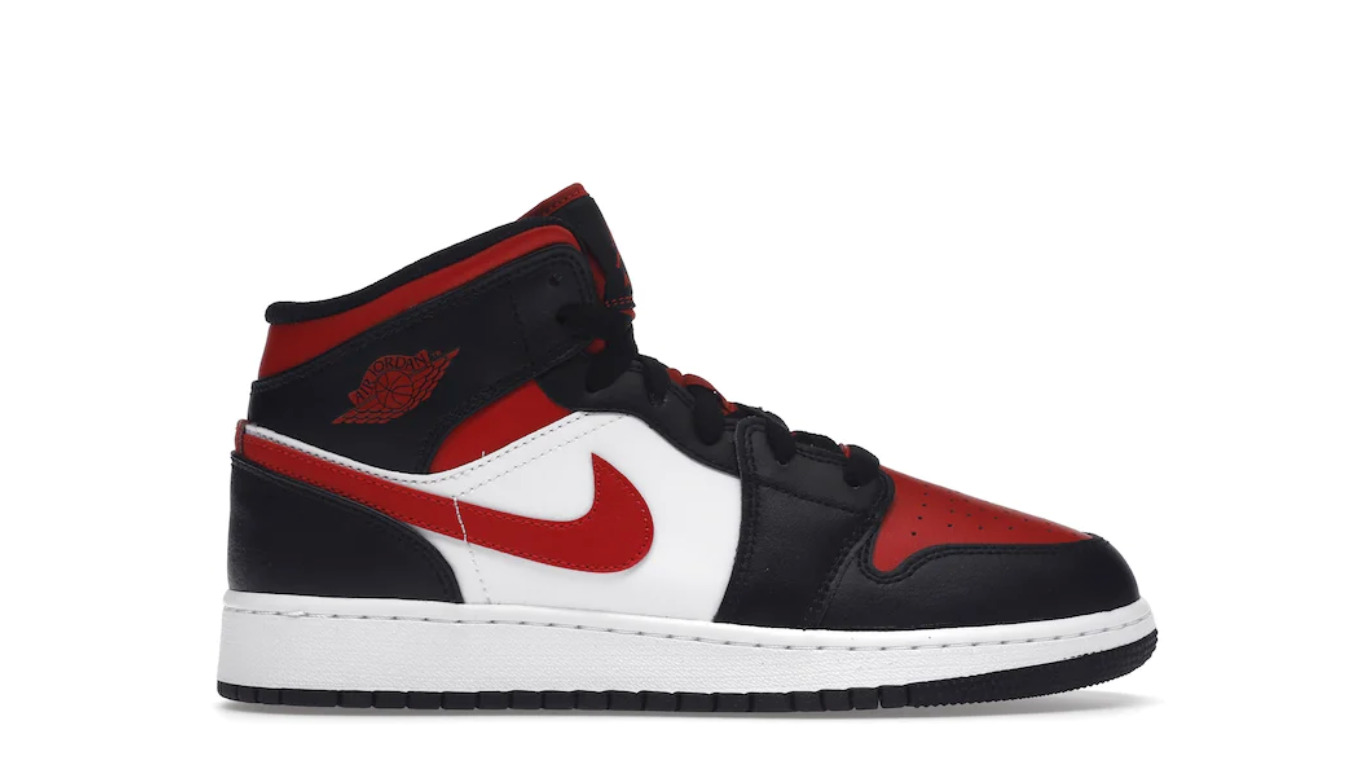 Air Jordan 1 Mid Black Fire Red