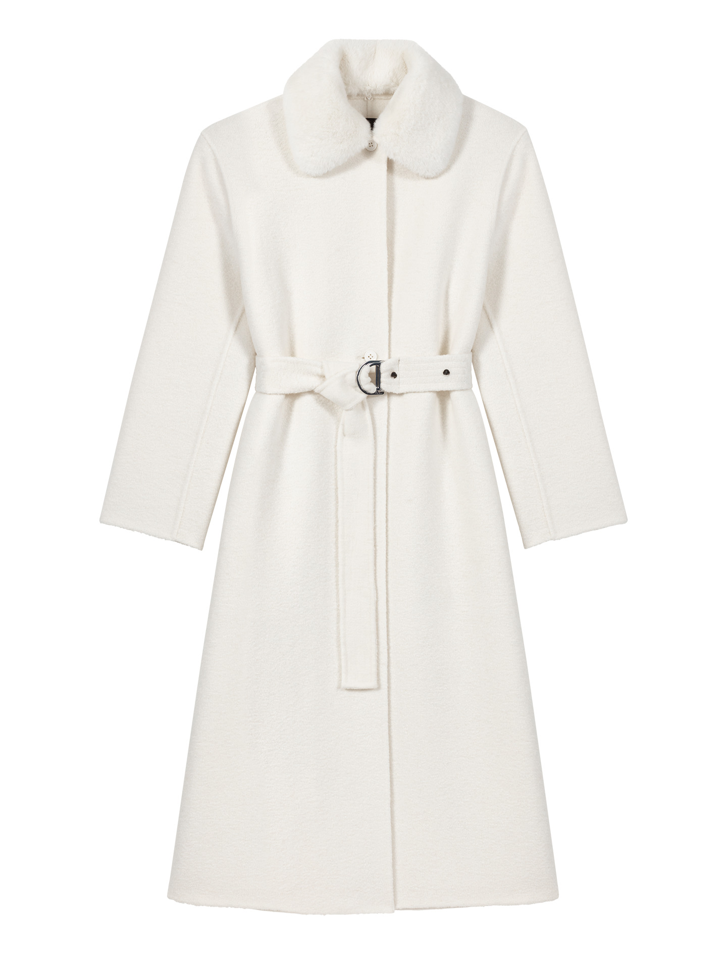 Manteau en laine à col amovible