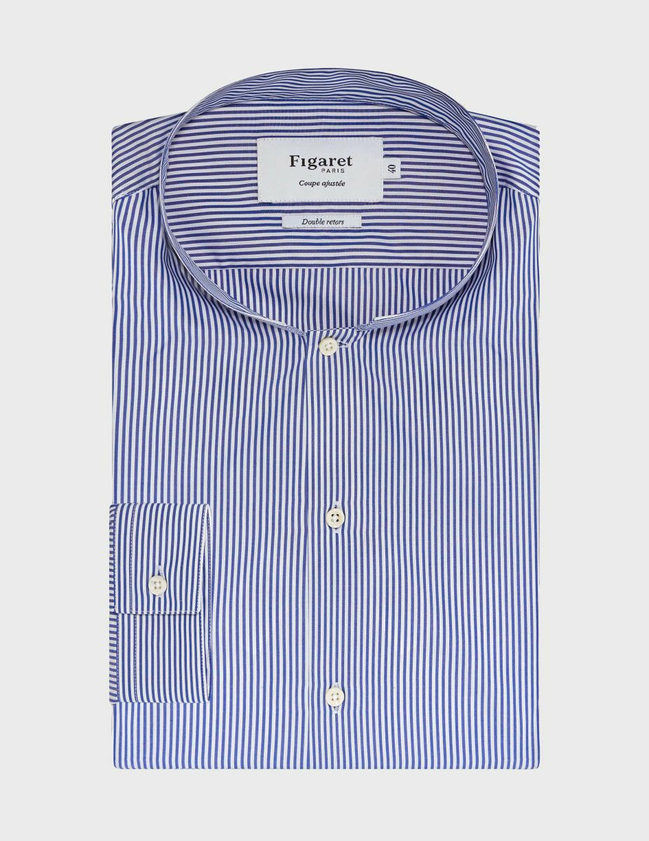 Chemise Ajustée rayée bleue