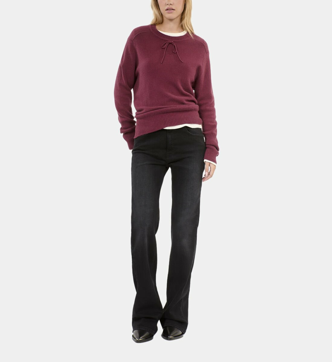 Pull En Cachemire Bordeaux Femme