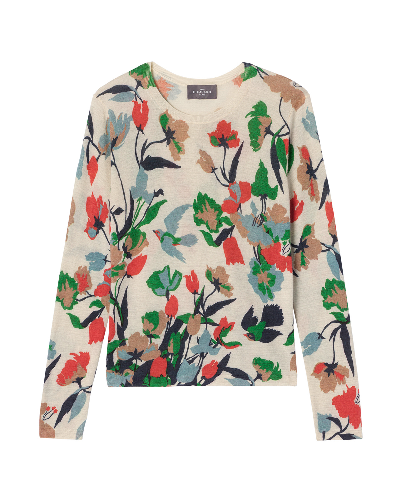 Col rond ultrafin imprimé - Femme - NATUREL