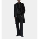 Manteau Long En Laine Mélangée Noire Homme