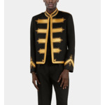 Veste Style Officier En Laine Noire Homme