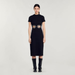 Robe midi à découpes strassées