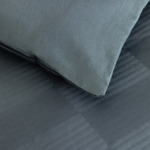 Desforges - Housse de couette en satin de coton gris, Damier