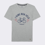 T-shirt col rond blanc J'aime mon vélo