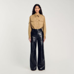 Pantalon évasé en cuir