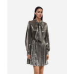 Robe Courte À Sequins Grise Femme