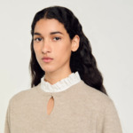 Pull en laine et cachemire à volant