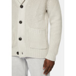 Cardigan Sable À Col Châle En Laine Mérinos