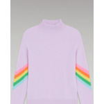 Pull Col Montant Bandes Manches Multico Léger