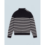 Pull Col Montant Marinière à Boutons