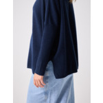 Pull poncho col roulé cachemire Margareth MARINE