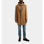 Manteau Classique 3 Boutons Sous Col Cuir Homme