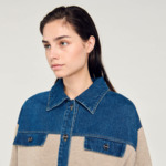 Cardicoat en maille et jean