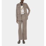 Pantalon Tailleur Droit Pied De Poule Beige Femme