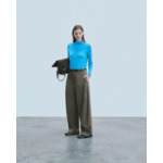 Pull Col Montant Bandes Manches Multicolores Léger