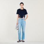 T-shirt court orné de strass