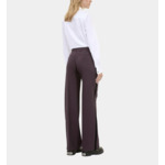 Pantalon Tailleur Large Marron Femme