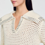 Pull en laine à col vareuse