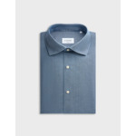 Chemise aristote col italien en chambray marine