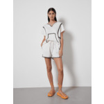 Short cachemire surpiqûres Janko LYS/EBENE