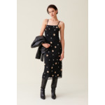 Robe longue fluide sequins brodés