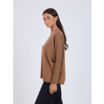 Pull poncho cachemire col V Faustine FAUVE