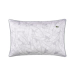 Lacoste - Taie d'oreiller en satin de coton lavé gris, L Leaf