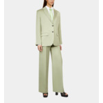Veste Tailleur Vert Clair En Lin Femme