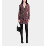 Robe Imprimée Courte Avec Fronces Femme