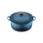Cocotte ronde 28cm en fonte émaillée bleu marine