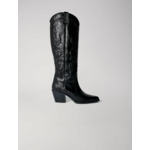 Bottes santiags en cuir lisse brodé