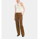 Pantalon Tailleur Ample Marron Femme