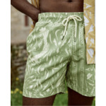 Maillot de bain rayé écru & bleu clair