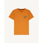 T-shirt orange clair vélo brodé