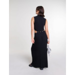 Robe longue en maille côtelée