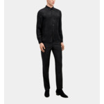 Chemise Jacquard Noire À Fleurs Homme