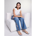Jeans droit ajouré et perlé