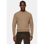 Pull Taupe À Col Rond En Laine